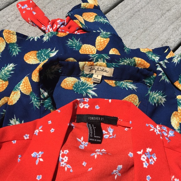 Pair of Retro/Pinup Style Tie Front Tops - Picture 2 of 9